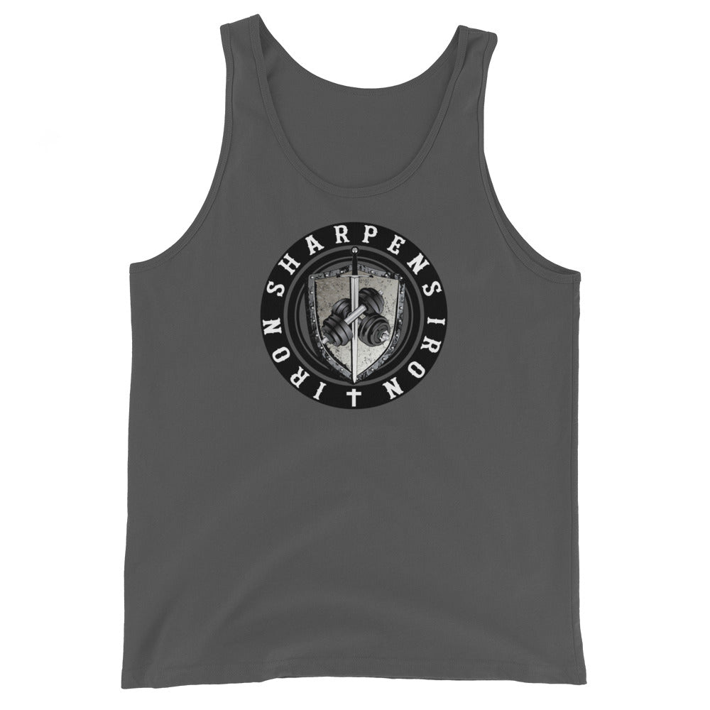 IRON SHARPENS IRON GYM TANK WITH VERSE ON BACK
