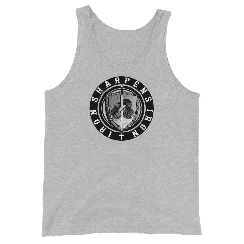 IRON SHARPENS IRON GYM TANK WITH VERSE ON BACK