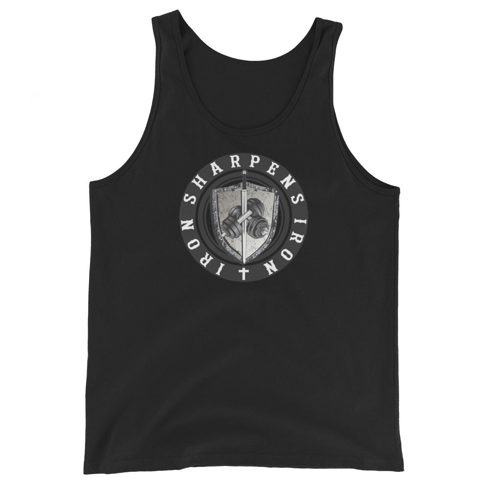 IRON SHARPENS IRON GYM TANK WITH VERSE ON BACK