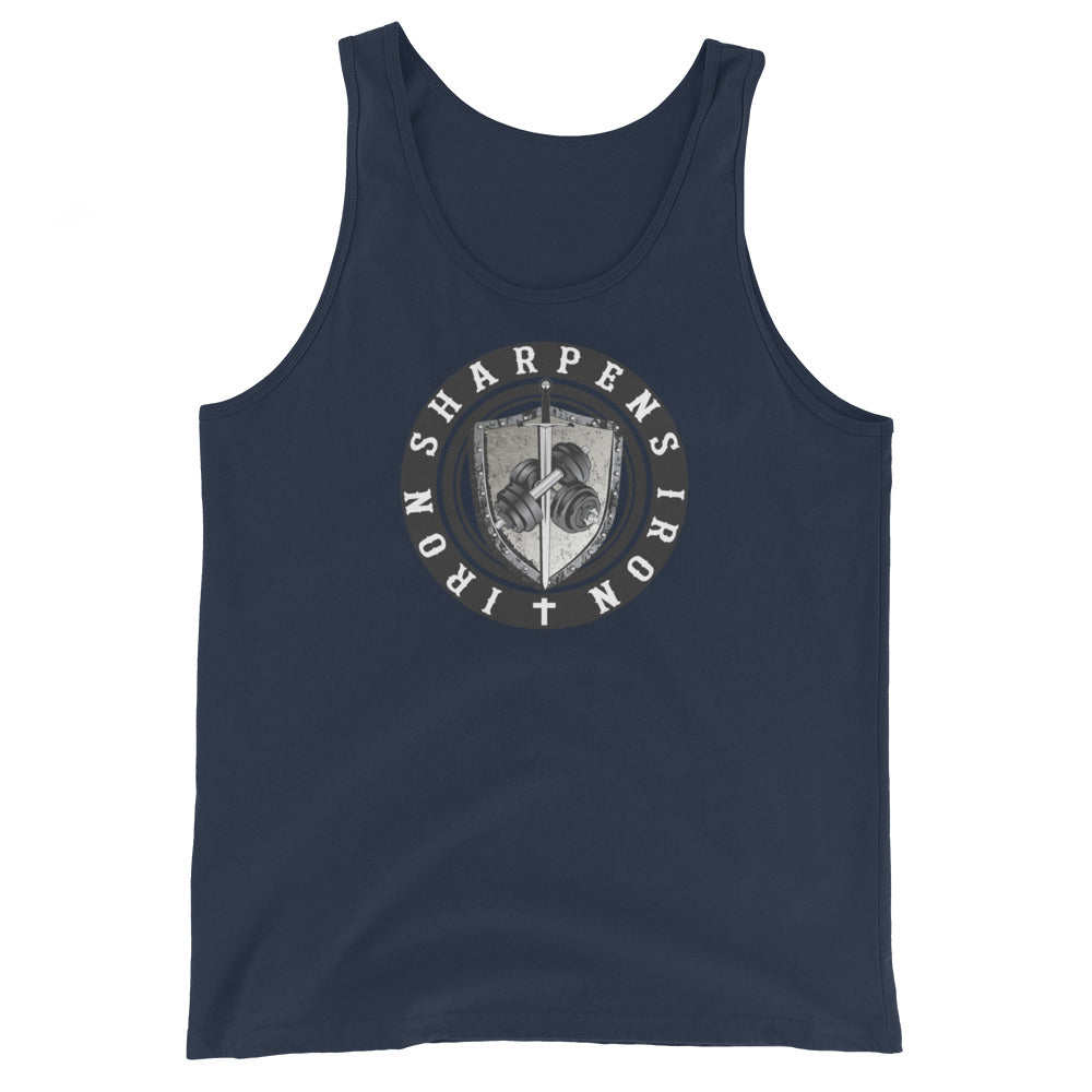 IRON SHARPENS IRON GYM TANK WITH VERSE ON BACK