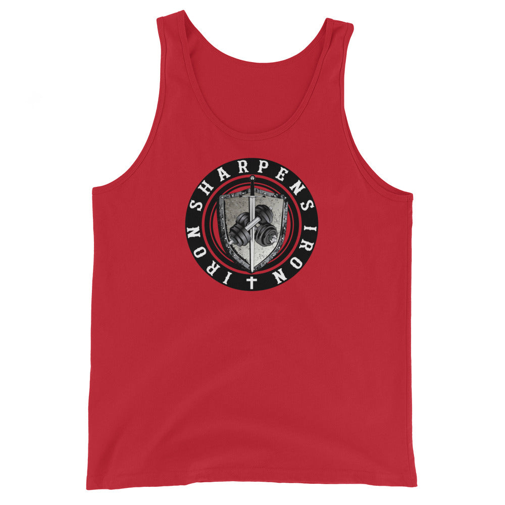 IRON SHARPENS IRON GYM TANK WITH VERSE ON BACK