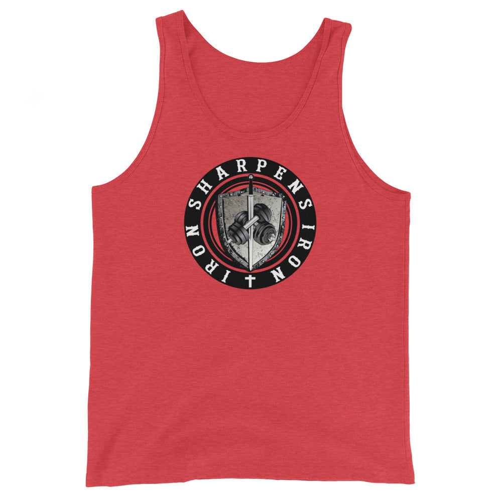 IRON SHARPENS IRON GYM TANK WITH VERSE ON BACK