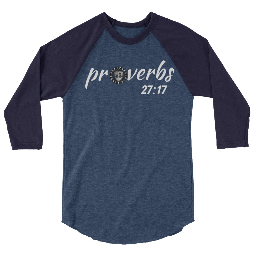 3/4 sleeve Proverbs 27:17 baseball T