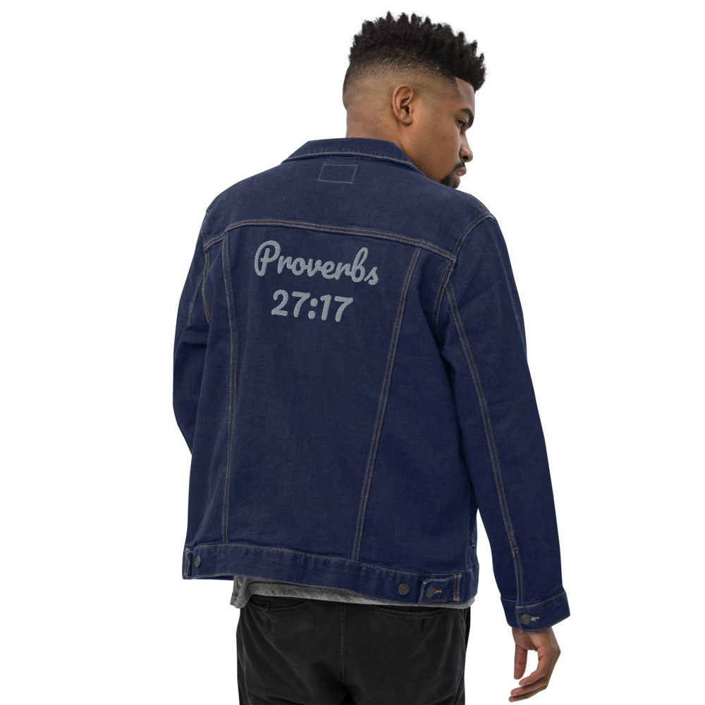 Unisex denim PROVERBS 27:17 PRO jacket