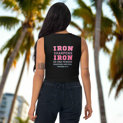 Black South Beach Iron Sharpens Iron Crop Top
