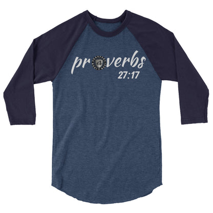 3/4 sleeve Proverbs 27:17 baseball T