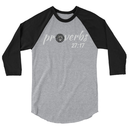 3/4 sleeve Proverbs 27:17 baseball T