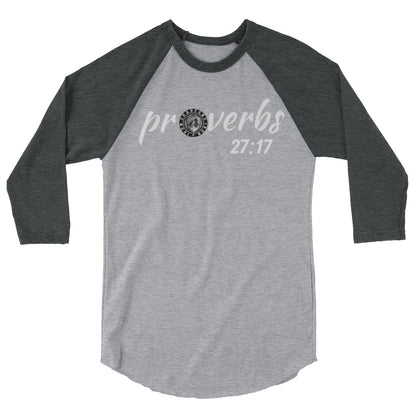 3/4 sleeve Proverbs 27:17 baseball T