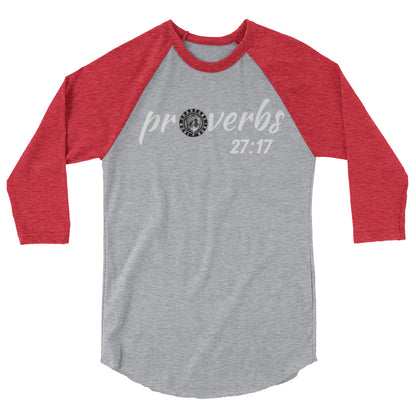 3/4 sleeve Proverbs 27:17 baseball T